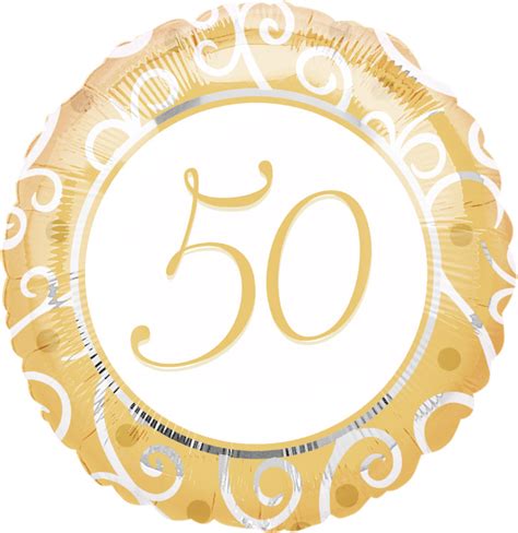 Globo Laminado Numero 50 Dorado Partyes