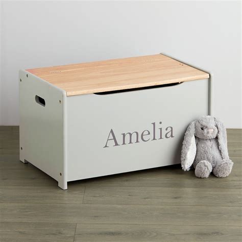 Personalised Grey Toy Box Toy Chest Personalized Toy Chest Toy Boxes