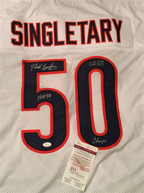 Mike Singletary Signed Chicago Bears Football Jersey Hof 98sb Xx