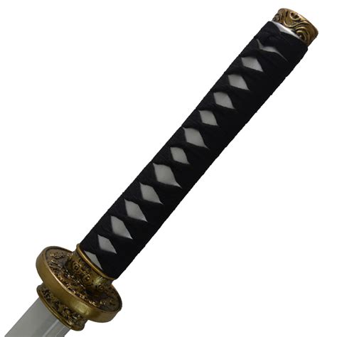 Larpgears Foam Katana Sword With Real Rope Handle 35 Length Black