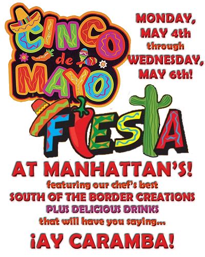 ¡Ay, Caramba! Celebrate 5 de Mayo at Manhattan's in Carol Stream! | Manhattan's American Bar & Grill