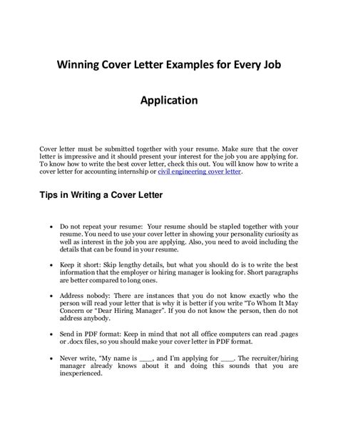 The letter should highlight your achievements and skills, helping to get a job application letter can impress a potential employer and set you apart from other applicants. Every Job Application's Sample Cover Letter That Works