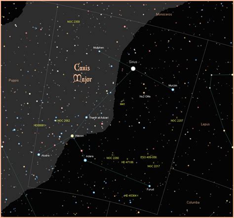 The Constellation Canis Major The Big Dog