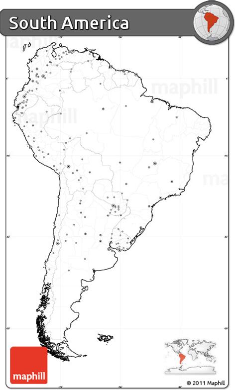 Free Blank Simple Map Of South America Cropped Outside No Labels