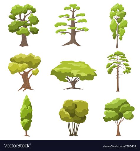 Stylized Trees Royalty Free Vector Image Vectorstock
