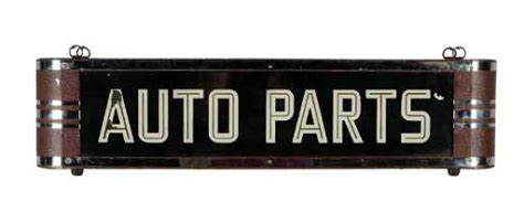 Hanging Lighted Auto Parts Sign