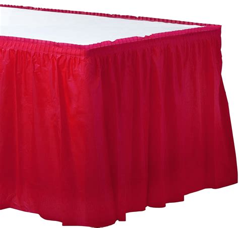 Red Plastic Table Skirt 21ft X 29in Party City
