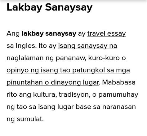 Lakbay Sanaysay Pptx Lakbay Sanaysay Pagsulat Ng Lakbay Sanaysay
