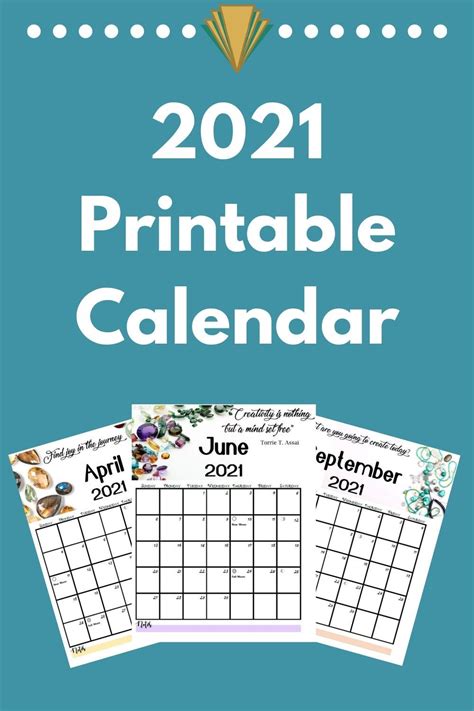 2021 Printable Calendar Come Bead With Me