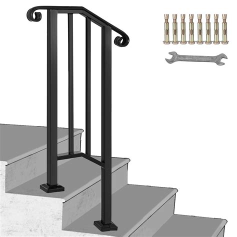 Handrails For Concrete Steps Paver Steps Outdoor Stair Railing Metal