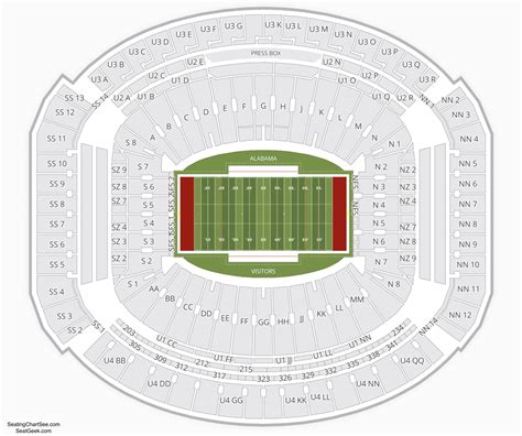 Bryant Denny Stadium Seating Chart With Row Numbers Elcho Table