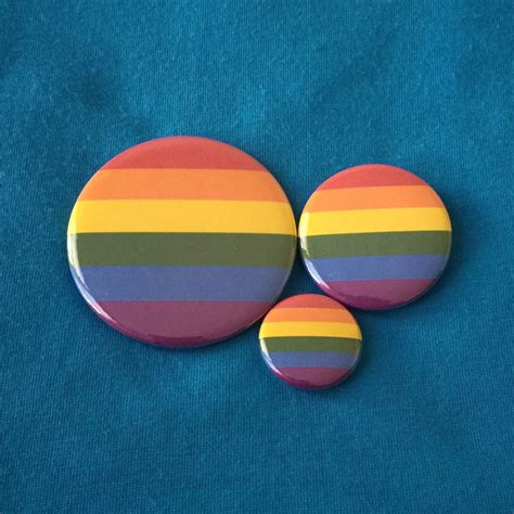 Lgbtq Rainbow Classic Pride Flag Pin Badge Pinback Button Etsy