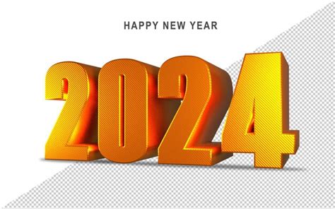 Premium Psd 3d Gold Number New Year 2024