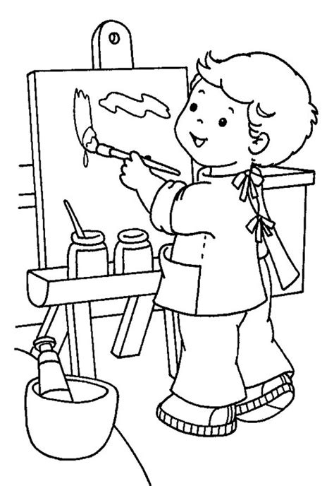 5 year old colouring pages. Kid is Like to Paint Coloring Page | Coloring Sky