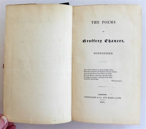 The Poems Of Geoffrey Chaucer Modernized By Chaucer Geoffrey Horne R