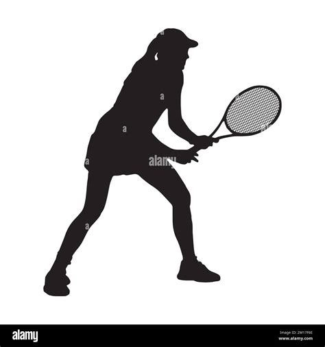 Vector Illustration Of Female Tennis Player Silhouette Stock Vector Image And Art Alamy