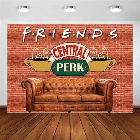 Sale Friends Central Perk Pub Backdrop Red Brick Wall Sofa Coffee Shop Background Party Photo