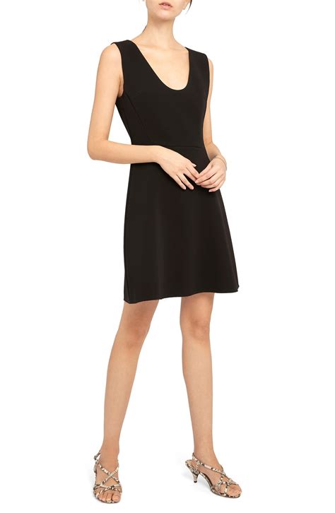 Theory Scoop Neck Sleeveless Fit Flare Dress In Black Lyst