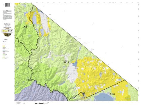 California Deer Hunting Zone X12 Map Huntdata Llc
