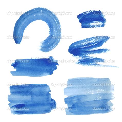Bright Blue Watercolor Brush Strokes — Stock Vector © Annbozshko 40017831