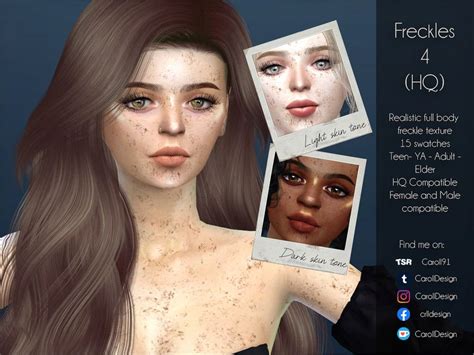 Sims 4 — Freckles 4 Hq By Caroll912 — Realistic Full Body Freckle