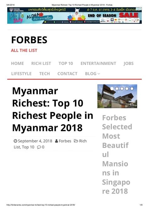 Myanmar Richest Top 10 Richest People In Myanmar 2018 Forbes