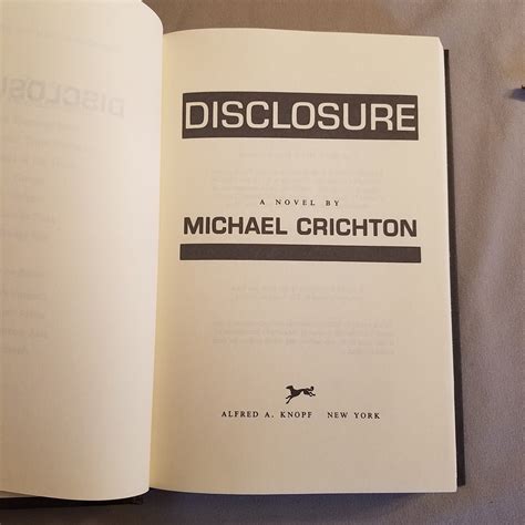 Disclosure By Michael Crichton First Edition Free Shipping Etsy
