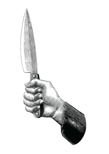 Knife with blood sketch bloody knife sketch stock vector. Bloody Knife Illustrations, Royalty-Free Vector Graphics & Clip Art - iStock