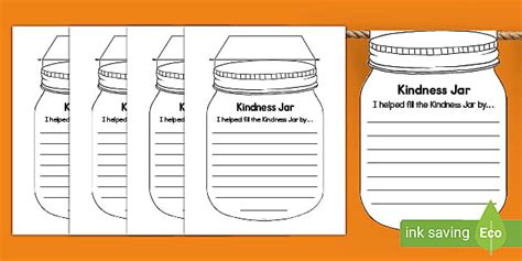 Kindness Jar Printable Writing Resource Twinkl Usa
