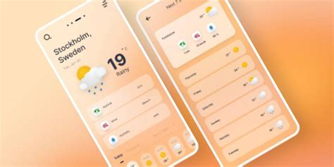 Weather App Figma Mobile Template Ui4free