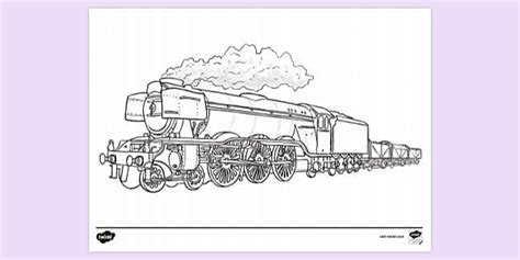 Free Steam Engine Train Colouring Sheet Primary School Twinkl