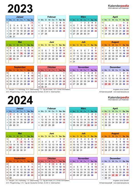 Kalenderpedia 2024 Zum Ausdrucken Kostenlos