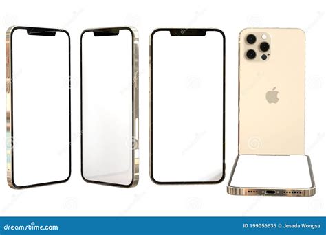 New Iphone 12 Pro Max Front And Back Side Mock Up With White Screen