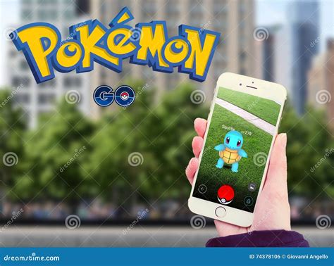 Pokemon Go In Mobile With Logo Editorial Photo Image Of User Game