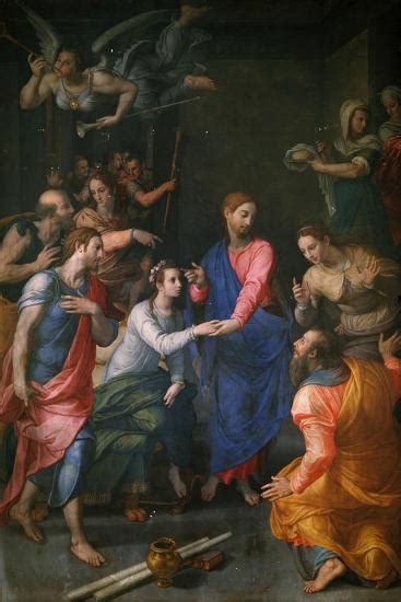 Christ Raising Of Jairus Daughter Giclee Print Agnolo Bronzino