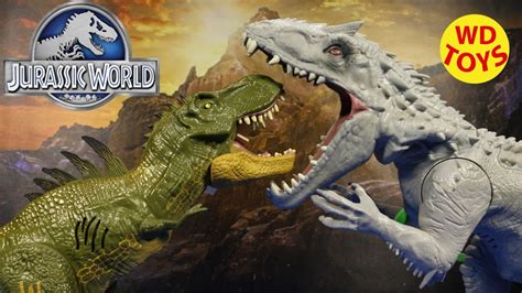 New Jurassic World Hybrid Fx Tyrannosaurus Rex Vs Indominus Rex Unboxing Review By Wd Toys Youtube