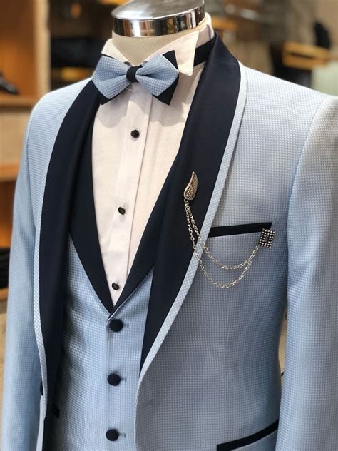 Slim Fit Tuxedo Suit Blue Bojoni