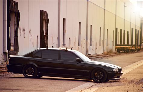 Free Download Hd Wallpaper Black Sedan Boomer Seven E38 Bumer