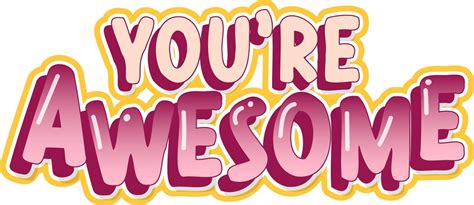 You Are Awesome Font Cartoon Text 2699018 Vector Art At Vecteezy