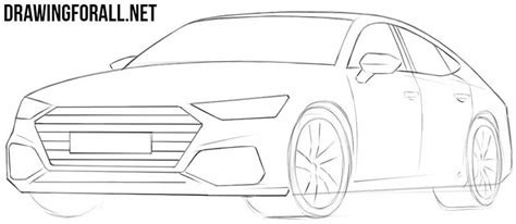 On the other side, draw a longer, more rounded curved line from the corresponding point. How to Draw a Car Easy