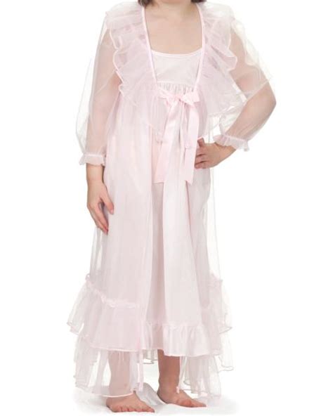laura dare girls frilly peignoir nightgown and robe set 5 colors available ebay