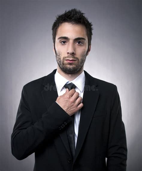 Young Man In Black Suit Stock Photo Image Of Business 25307598