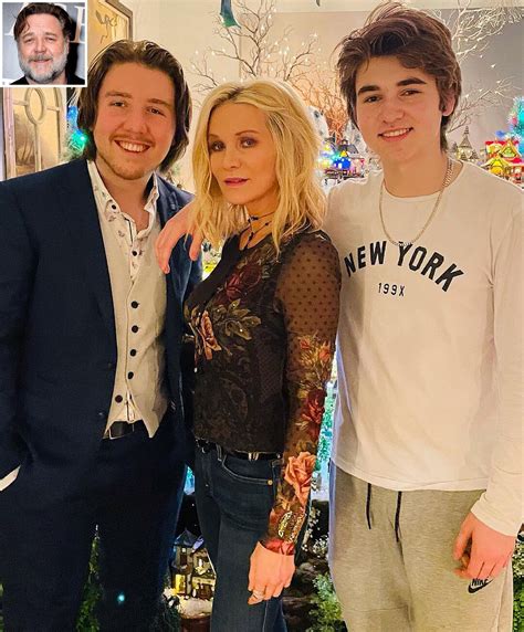 Russell Crowes Ex Wife Danielle Spencer Shares Rare Photo Of Their Sons Charles 17 And