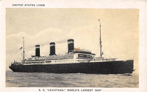 Leviathan Steamer Ship Antique Postcard Lota4018 Mary L Martin