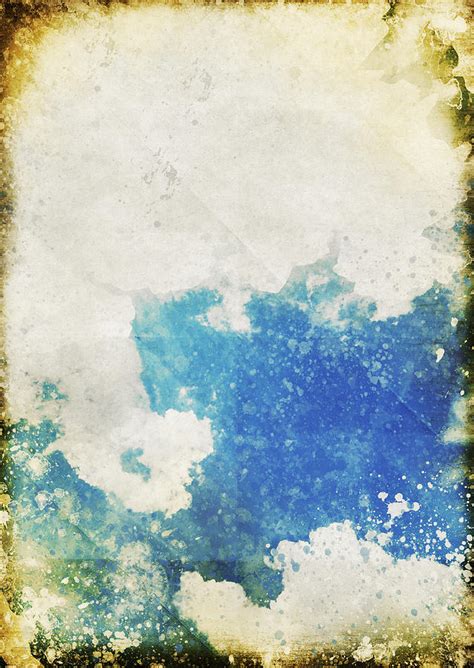 Blue Sky And Cloud On Old Grunge Paper Photograph By Setsiri