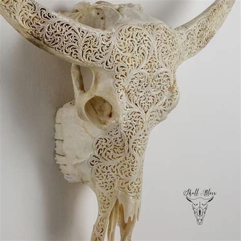 Carved Buffalo Skull All Laced Up Buffalo Skull Bison Skull Bone
