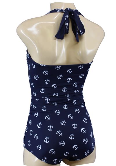 Anchor Bombshell Vintage Halter Neck Swimsuit