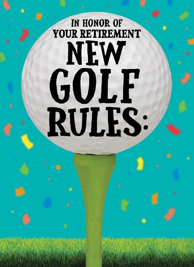 Funny Retirement Card New Golf Rules Retire From
