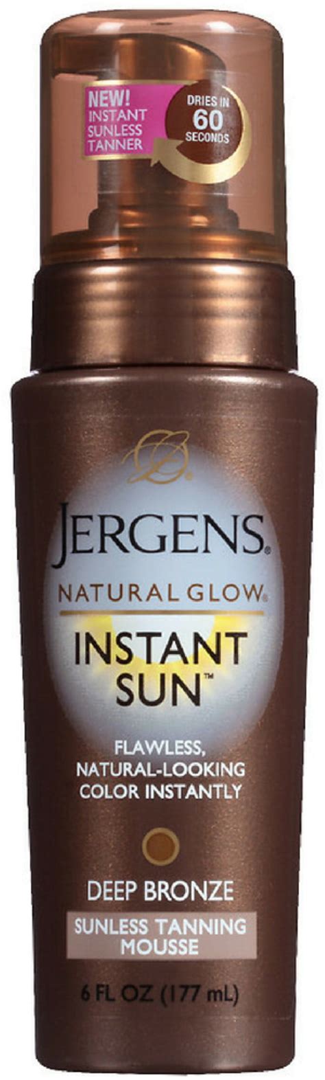 Jergens Natural Glow Instant Sun Sunless Tanning Mousse Deep Bronze 6