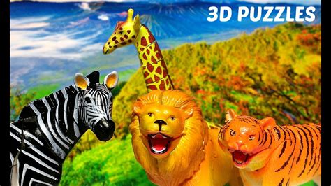 Wild Animals 3d Puzzles Surprise Toys Lion Hippo Tiger Zebra